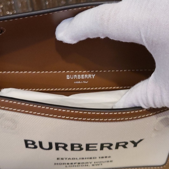 🔥BURBERRY HORSEFERRY MINI CANVAS & LEATHER BAG! - Picture 7 of 14